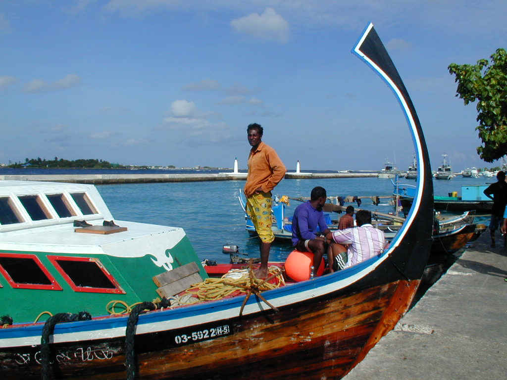 Port de Mal. Pcheur sur leur Dhoni